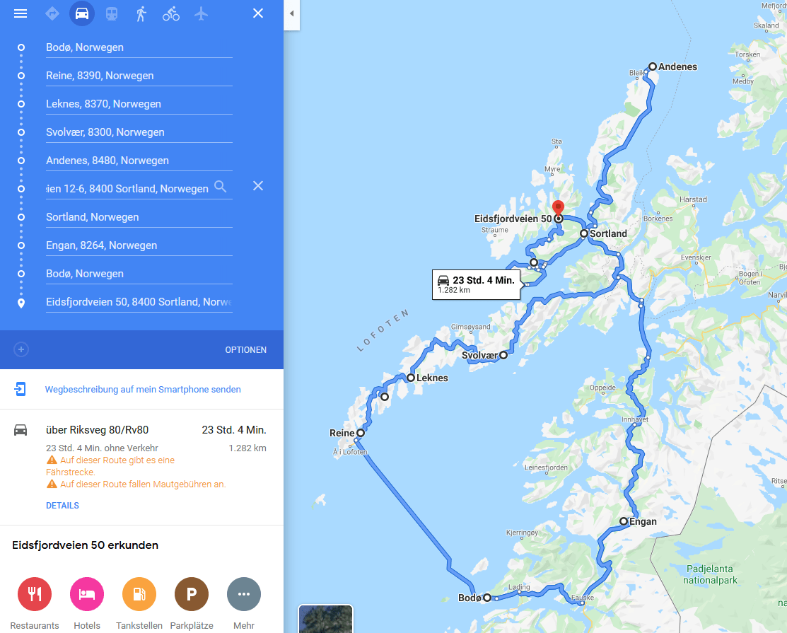 route-Norwegen